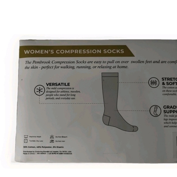 Women's Compression Socks 6 pack. L/XL. Dark Gray - Picture 3 of 4